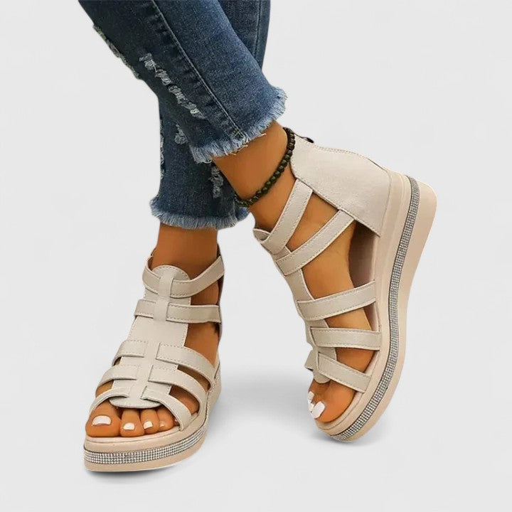Megan | Women's Orthopedic Wedge Sandals with Rhinestones