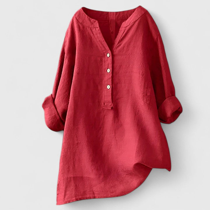 Lara | Women's Lightweight V-Notch Button-Front Shirt