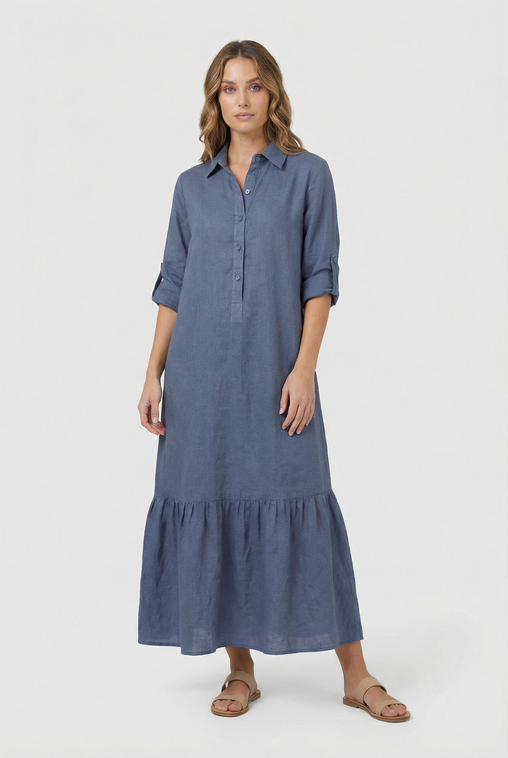 Laura | Women's Cotton Long Sleeve Maxi Dress