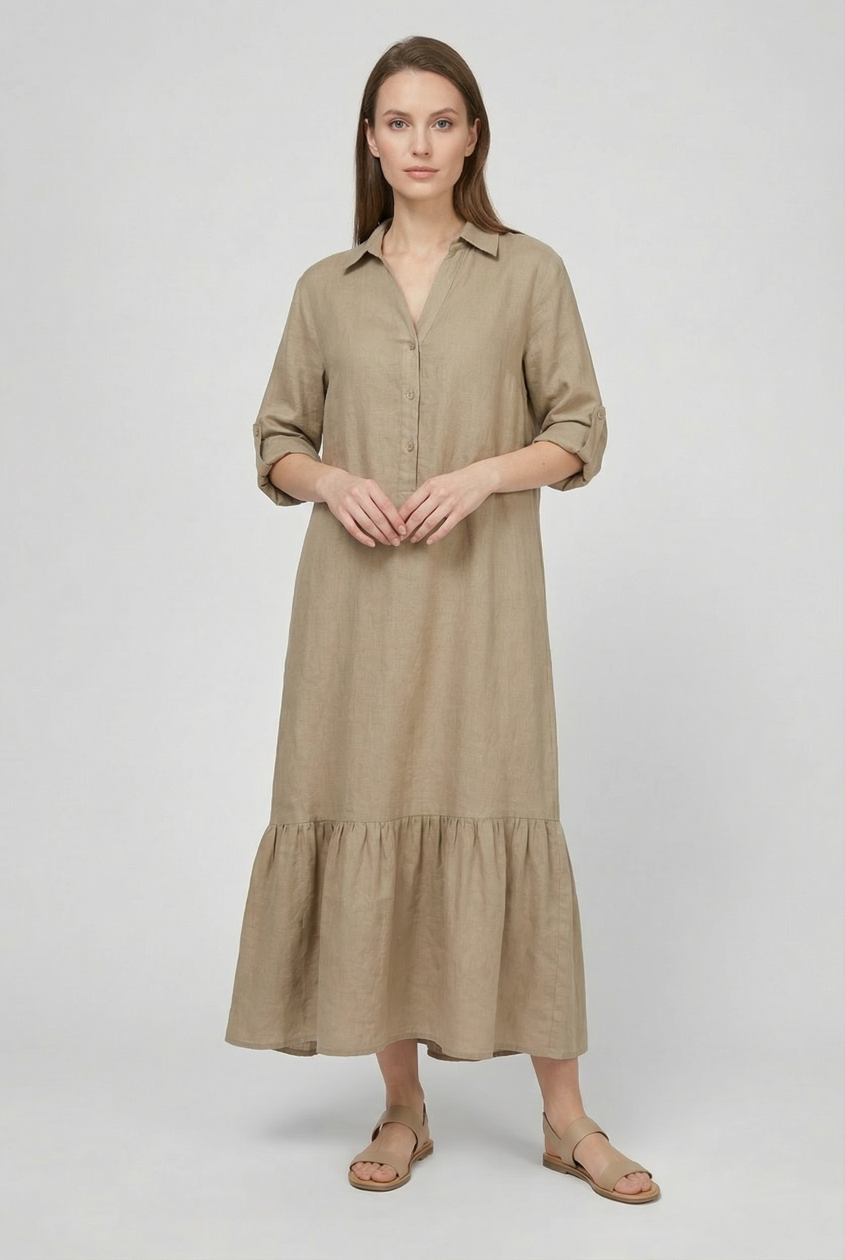 Laura | Women's Cotton Long Sleeve Maxi Dress
