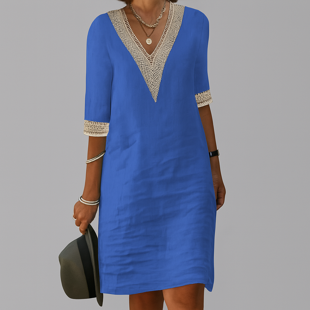 Lila | Women's Linen Midi Summer Dress Relaxed Fit