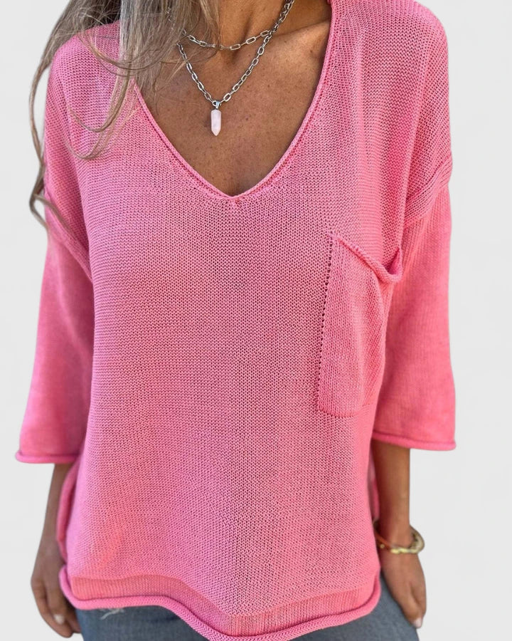 Lydia | Women's V-Neck Comfortable Top with Pockets