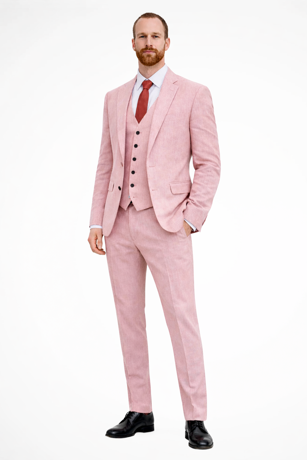 Marcus | Men's Linen Three-Piece Suit for Summer
