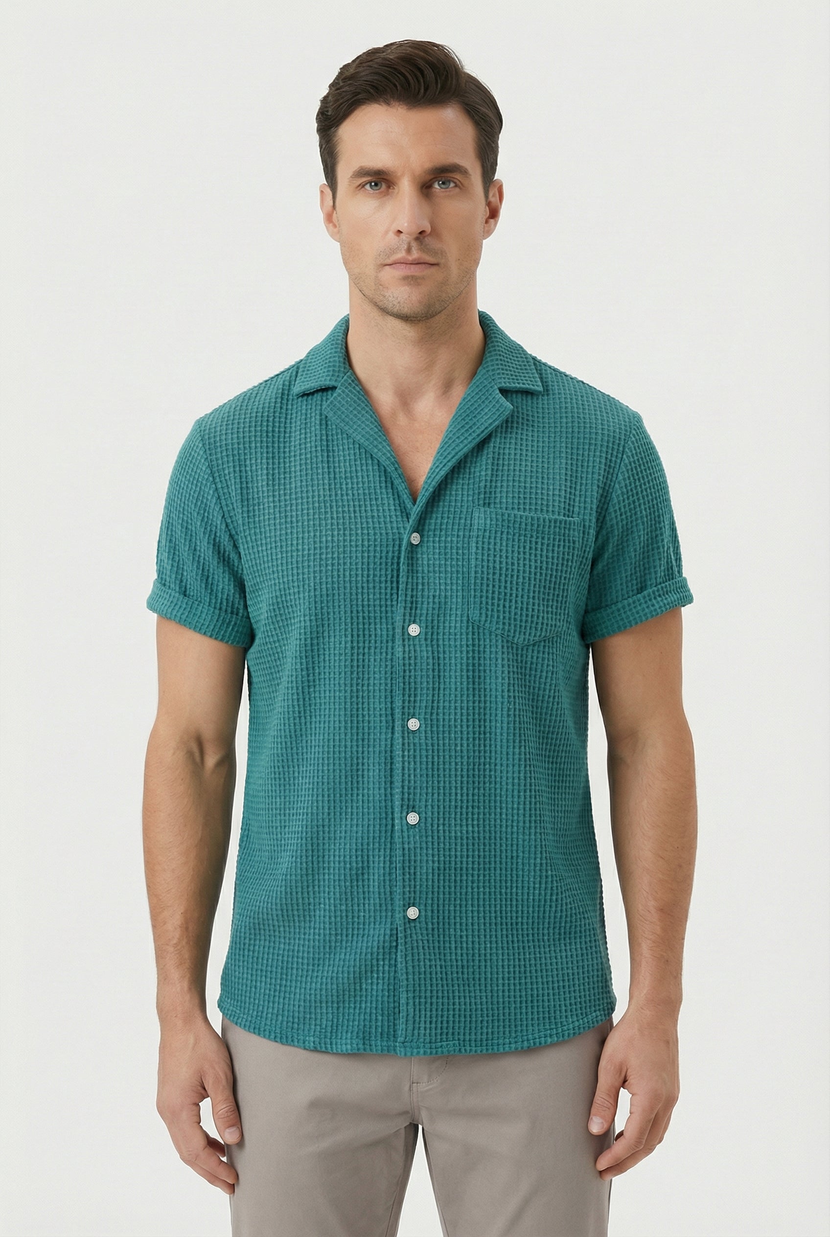 Connor | Men's Casual Waffle Textured Button Shirt