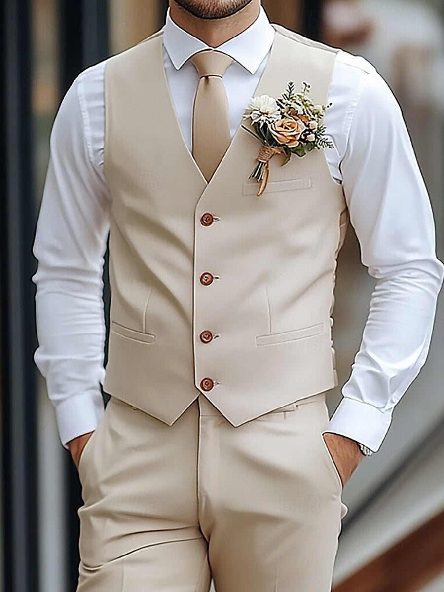 Mark | Men's Suit V-Neck Waistcoat Set in Polyester