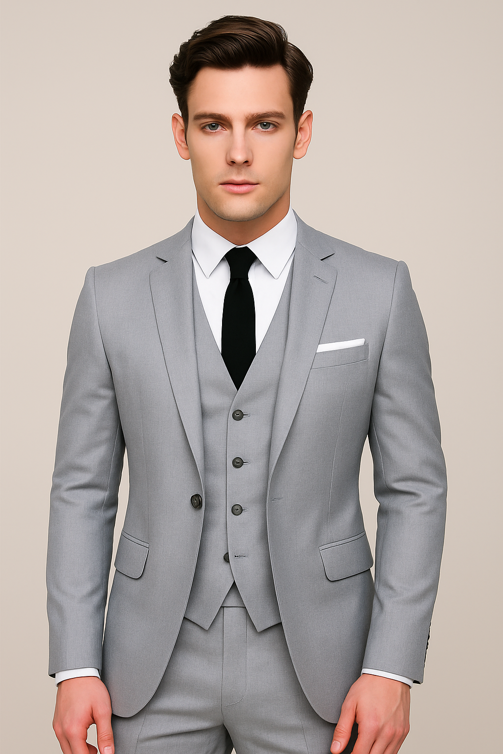 Men's Suit Three Piece Formal Jacket Vest Trousers Ideal for Weddings and Events