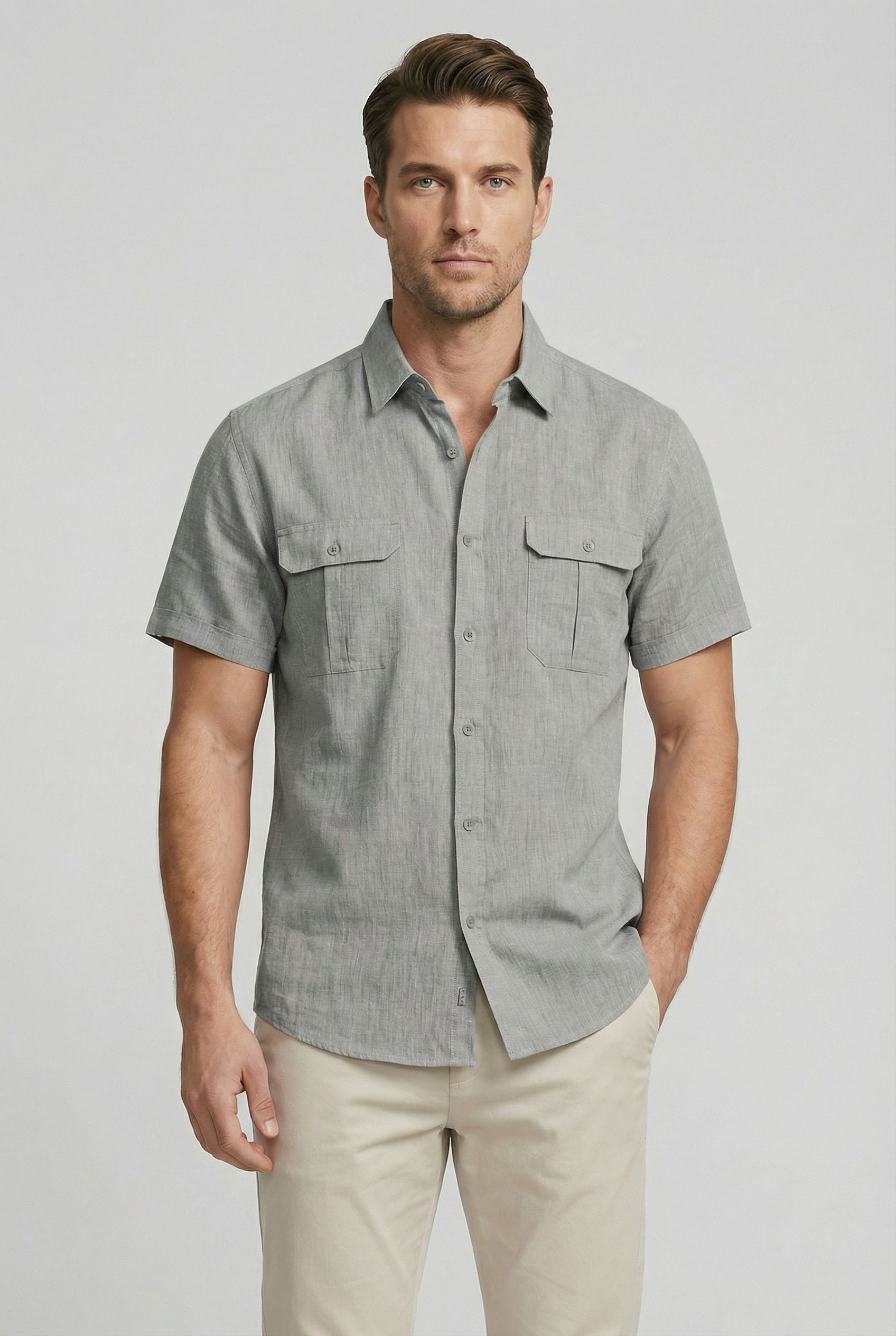 Blake | Men's Casual Cotton-Linen Short-Sleeved Shirt