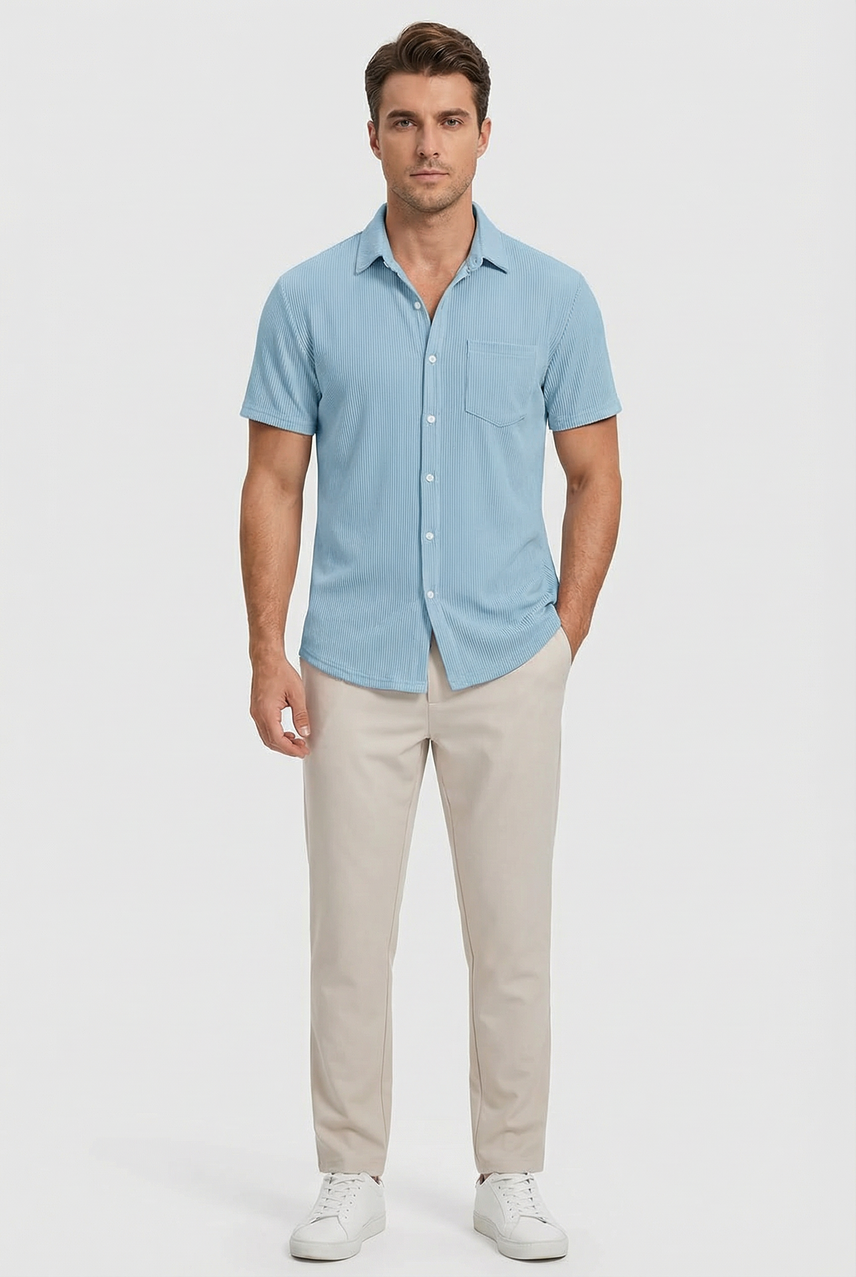Austin | Men's Lightweight Striped Short Sleeve Shirt