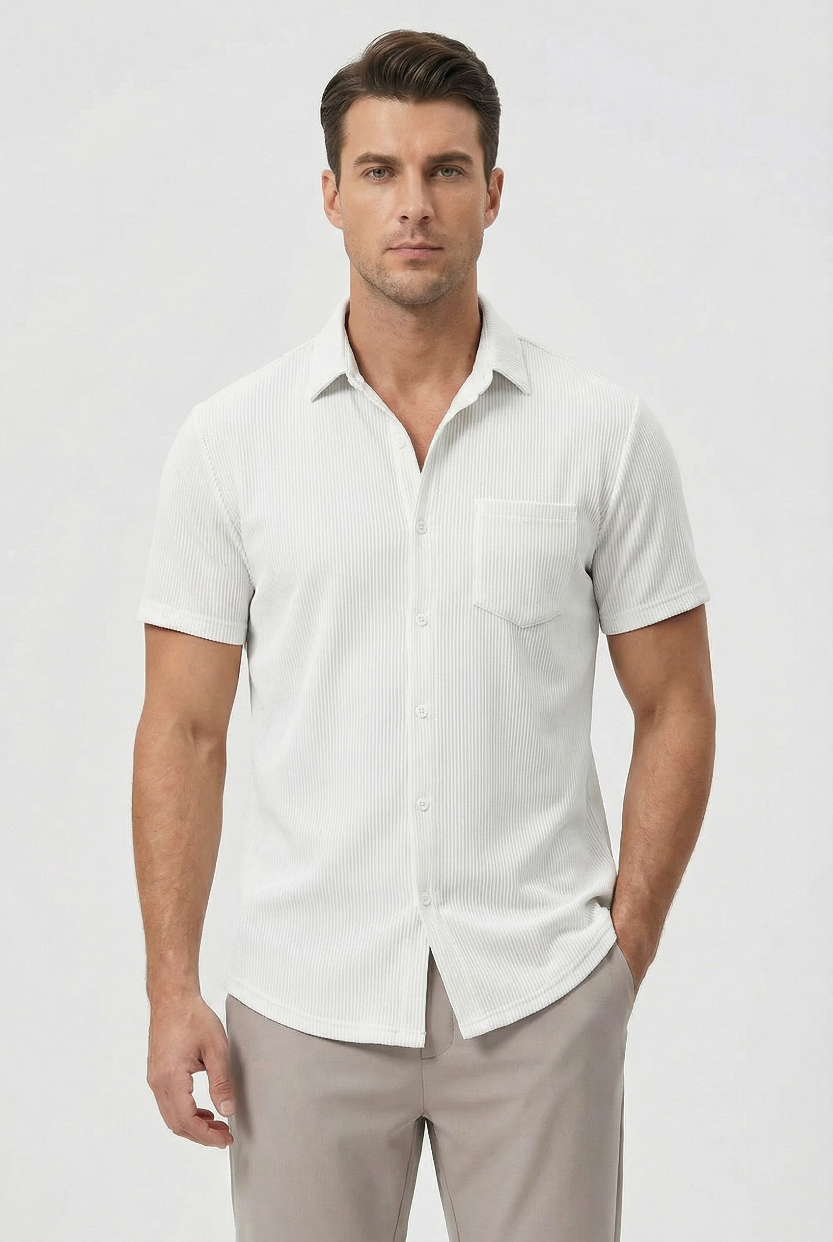 Austin | Men's Lightweight Striped Short Sleeve Shirt