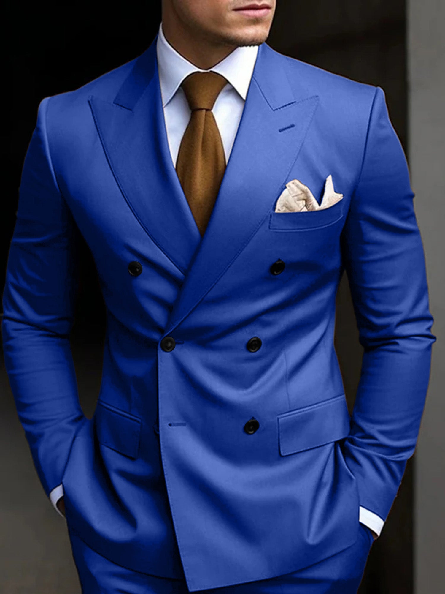 Michael | Men's Suit Cotton Blend Double Breasted