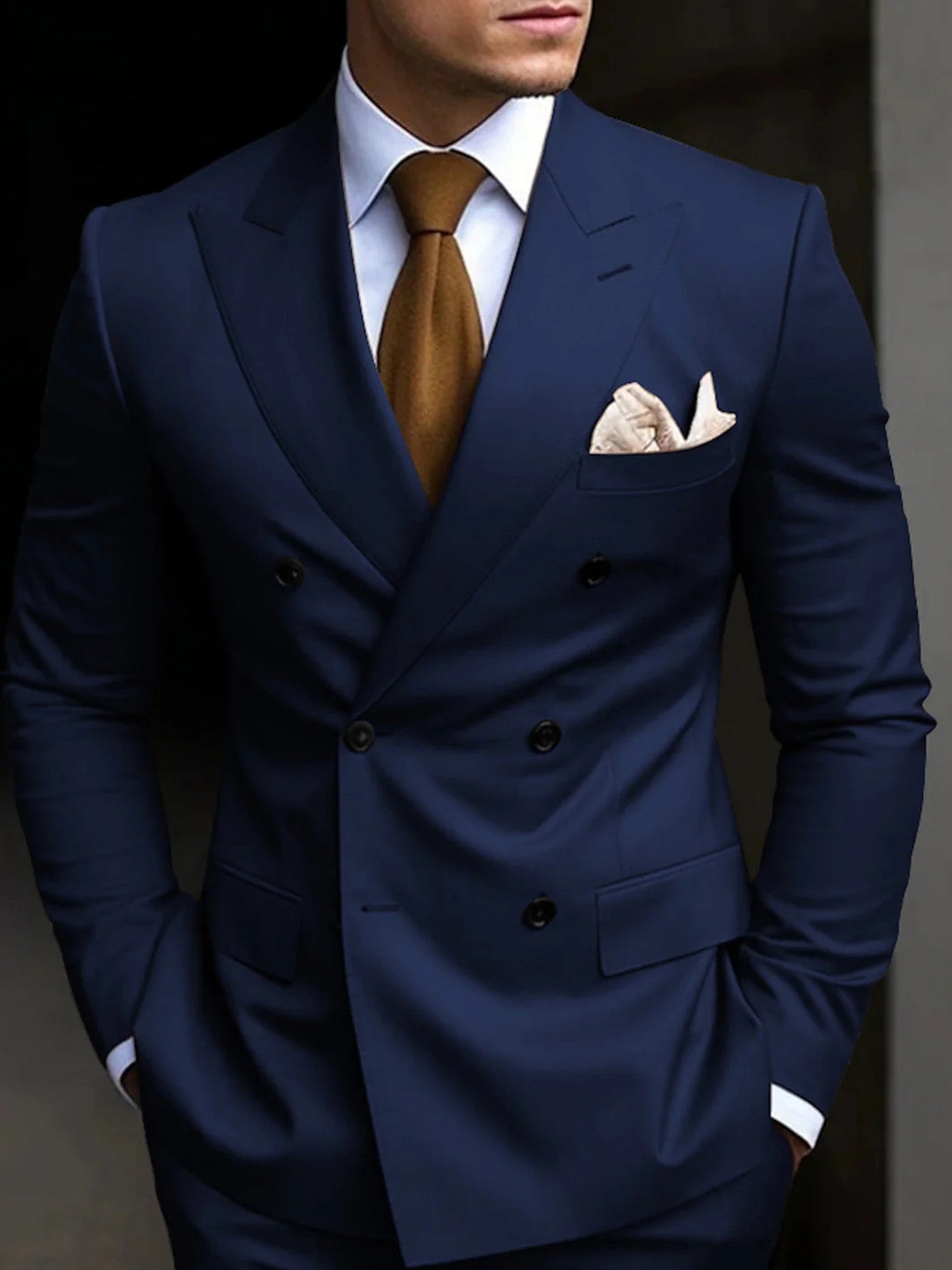 Michael | Men's Suit Cotton Blend Double Breasted