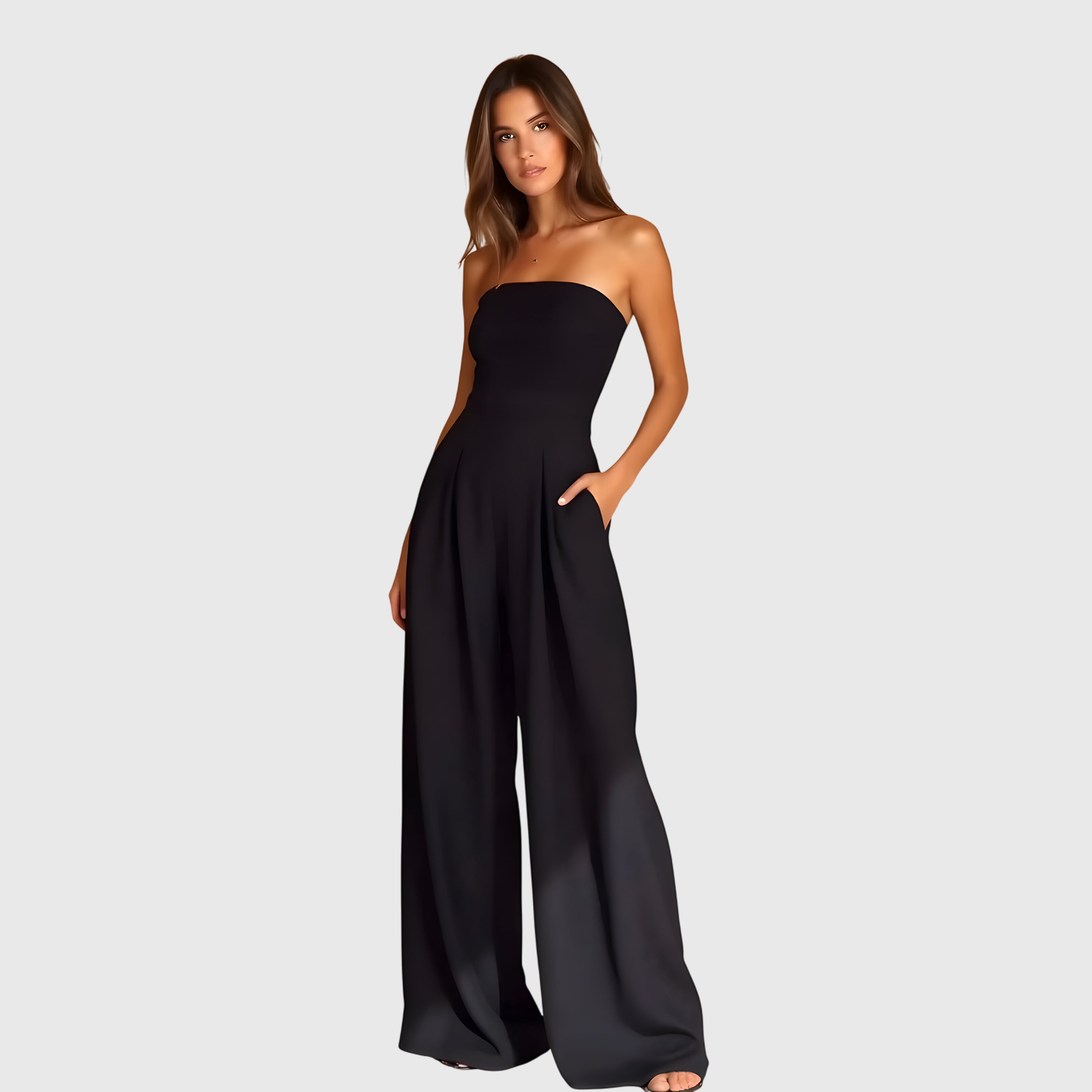 Nina | Women's Jumpsuit Strapless Wide Leg Design