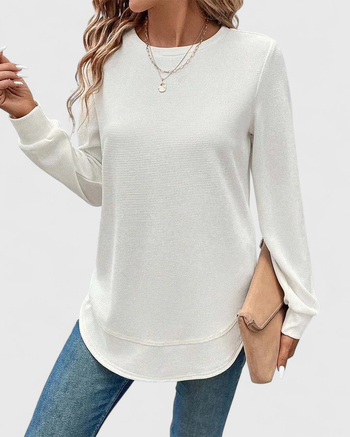 Nina | Women's Soft O-Neck Long Sleeve Top