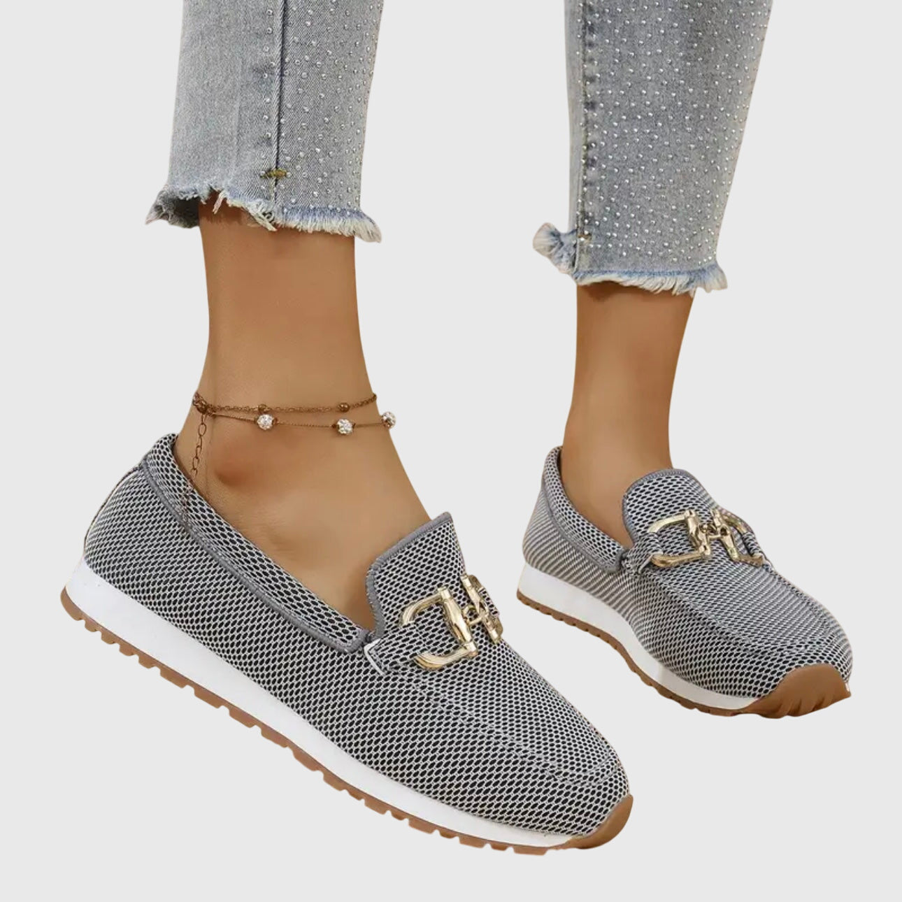 Olivia | Women's Black Loafers with Buckle Detail