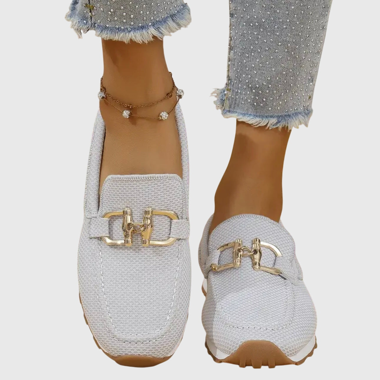 Olivia | Women's Black Loafers with Buckle Detail
