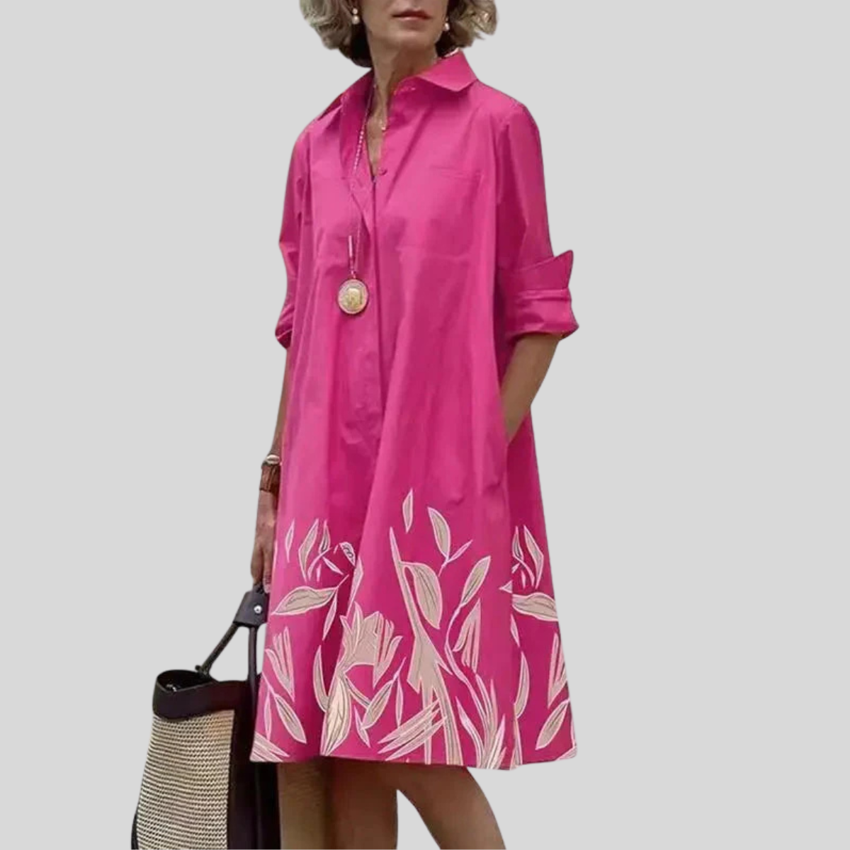 Paige | Women's Casual Knee-Length Dress with Pockets