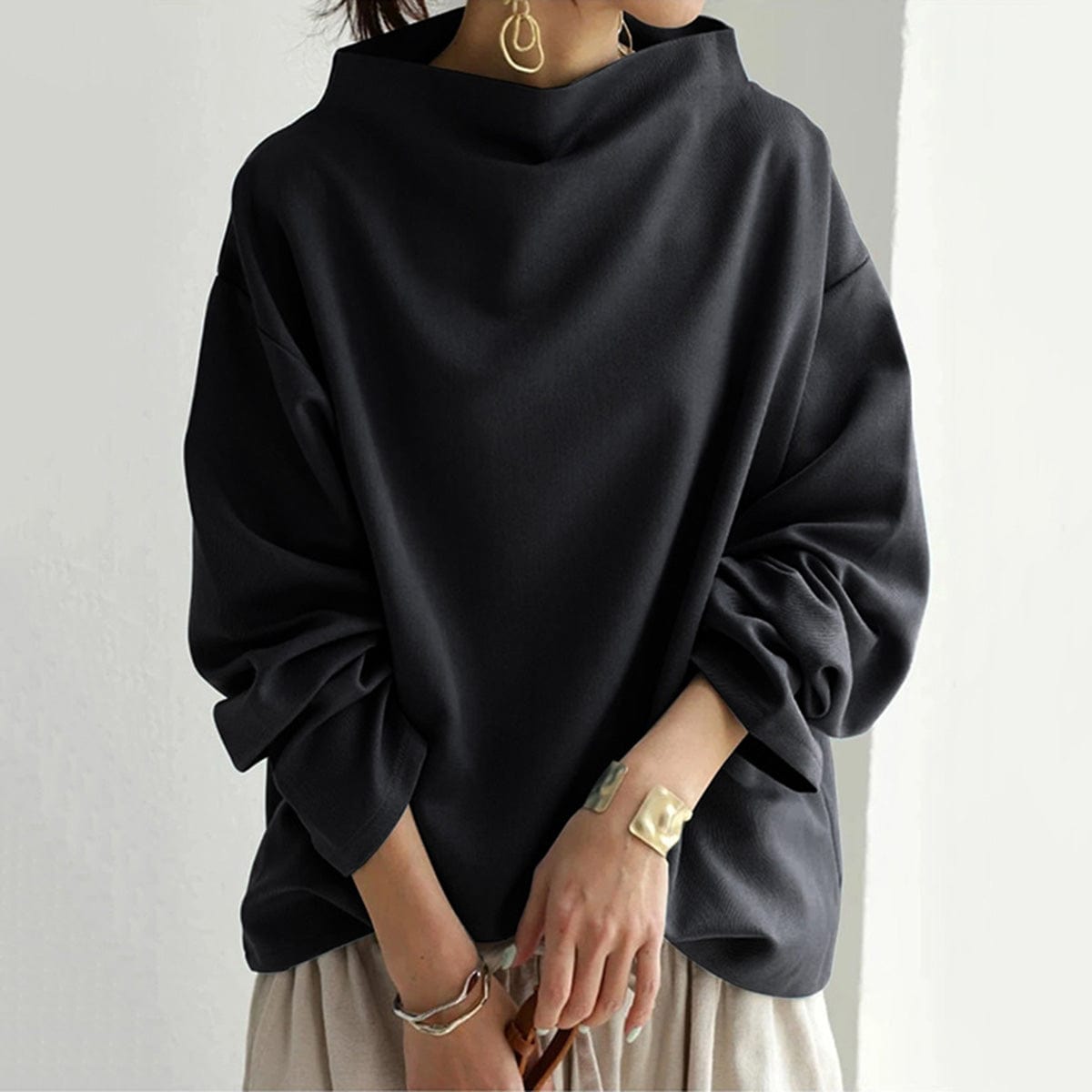Rachel | Women's High Neck Relaxed Top