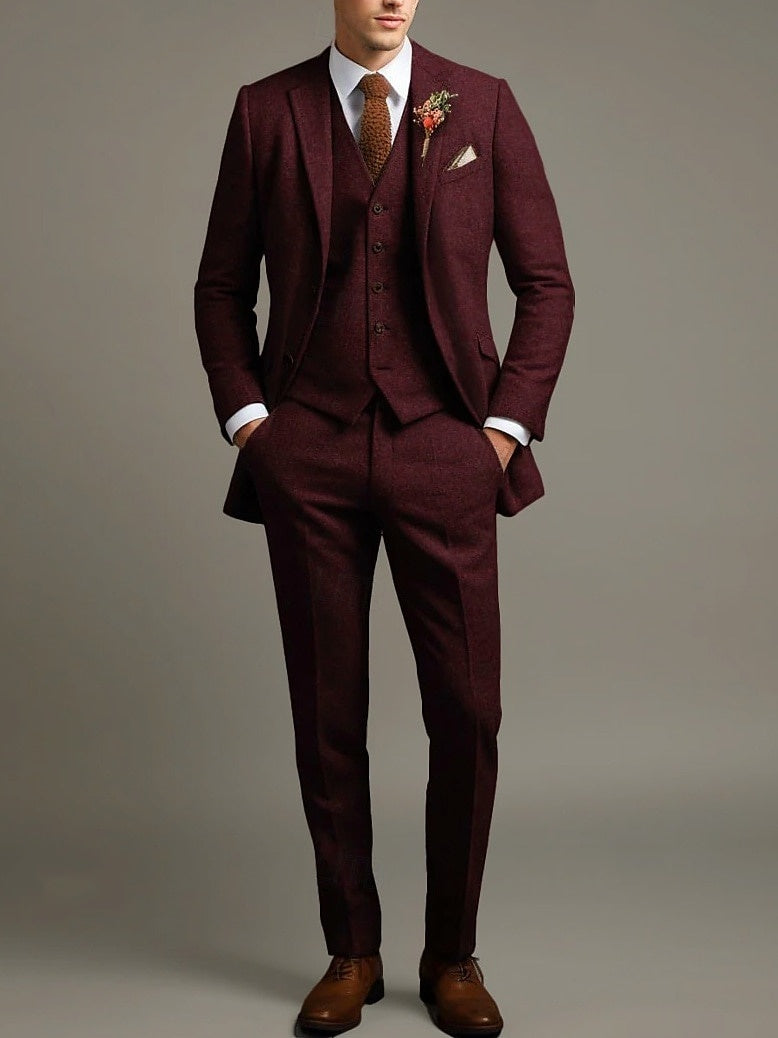 Ryan | Men's Wedding Suit Tweed 3 Piece Tailored Set