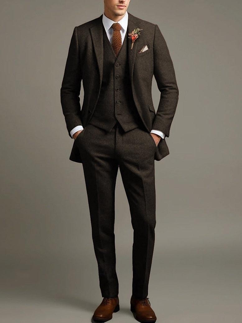 Ryan | Men's Wedding Suit Tweed 3 Piece Tailored Set