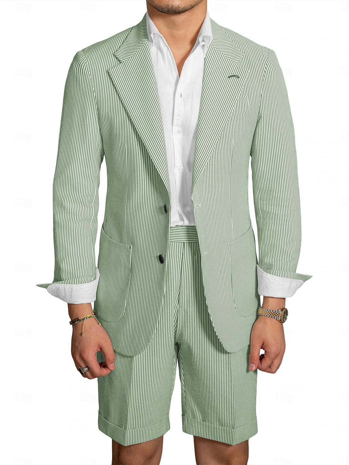 Samuel | Men's Tailored Fit Seersucker Wedding Shorts