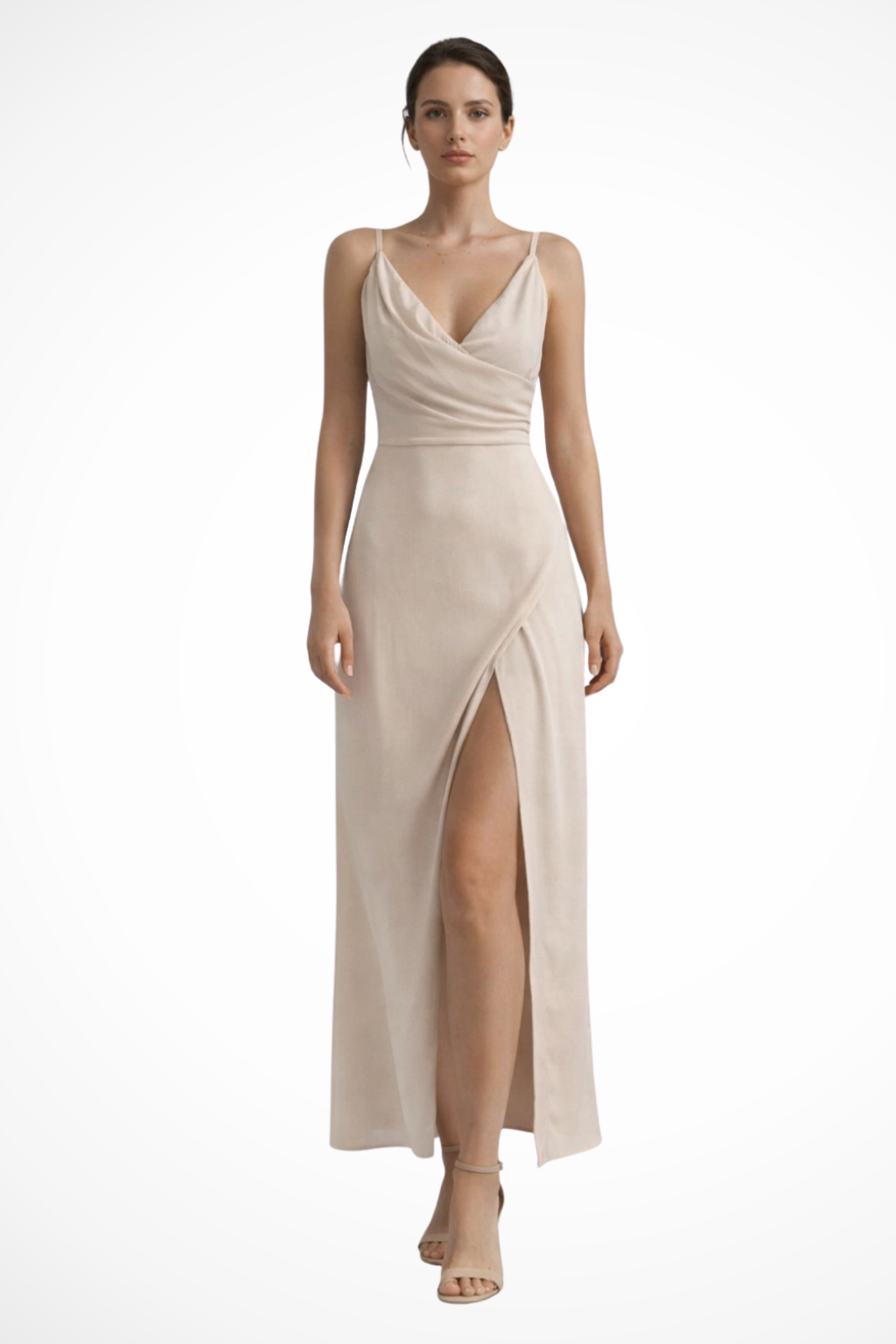 Selina | Women's Maxi Dress with Draped Bodice and Slit