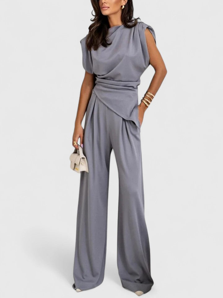 Sharon | Women's Elegant Sleeveless Top and Pants Set