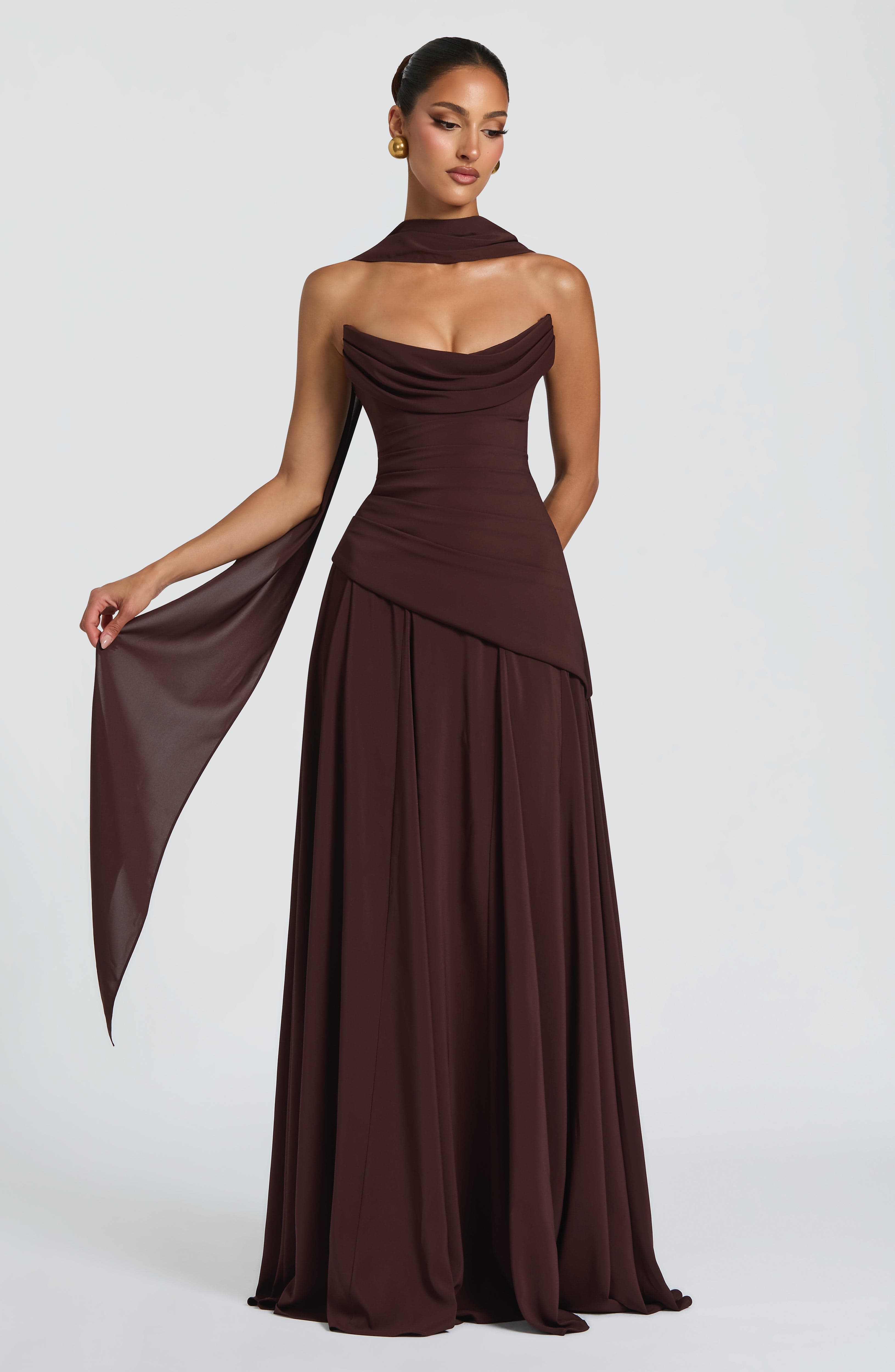 Sophia | Women's Satin Strapless Maxi Evening Dress
