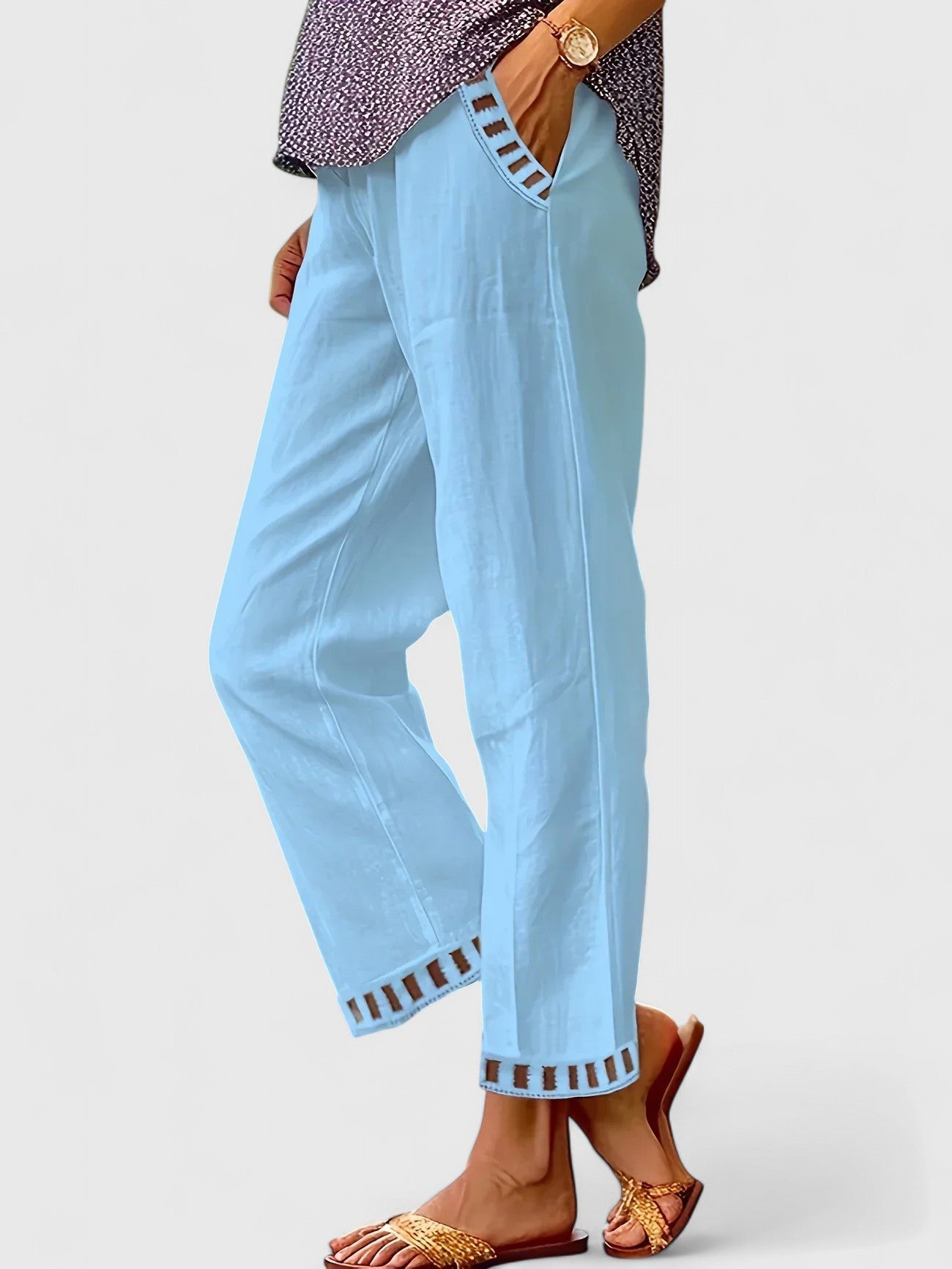 Mallory | Women's Cropped Contrast Trim Pants
