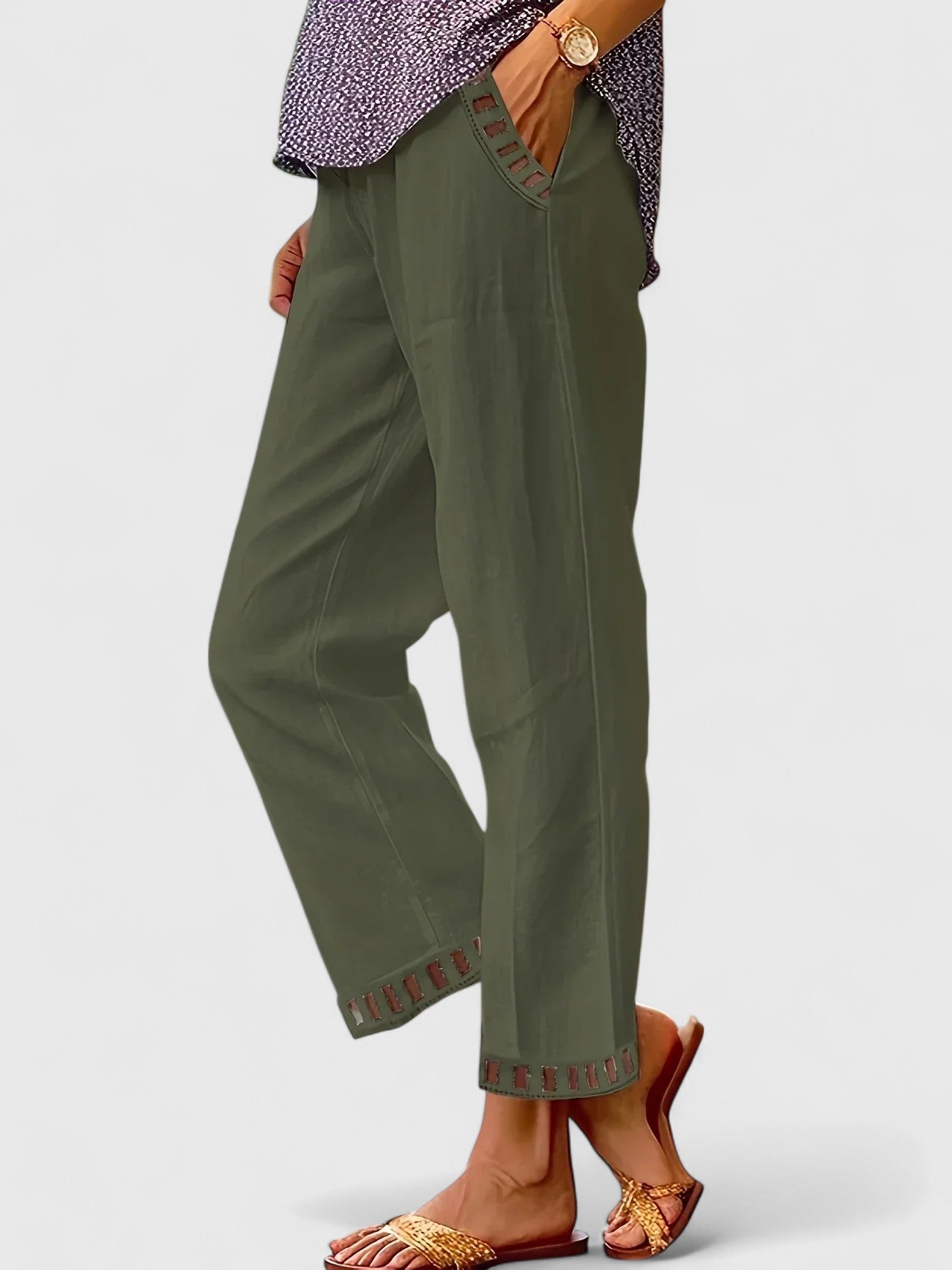 Mallory | Women's Cropped Contrast Trim Pants