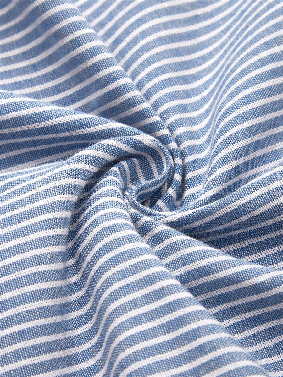 Raven | Women's Striped Midi Dress with 3/4 Sleeves