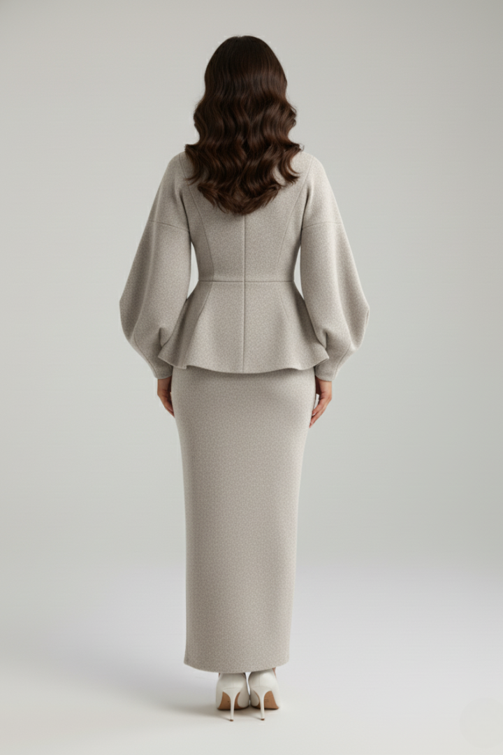 Tina | Women's Suit V-Neck Blazer and Skirt Set