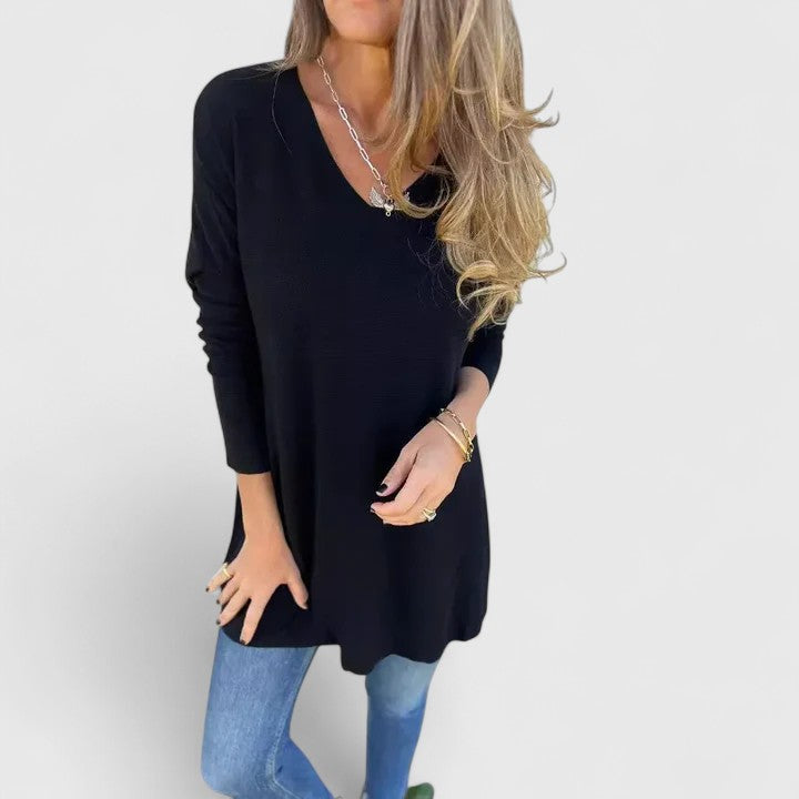 Tina | Women's V-Neck Longline Comfortable Top