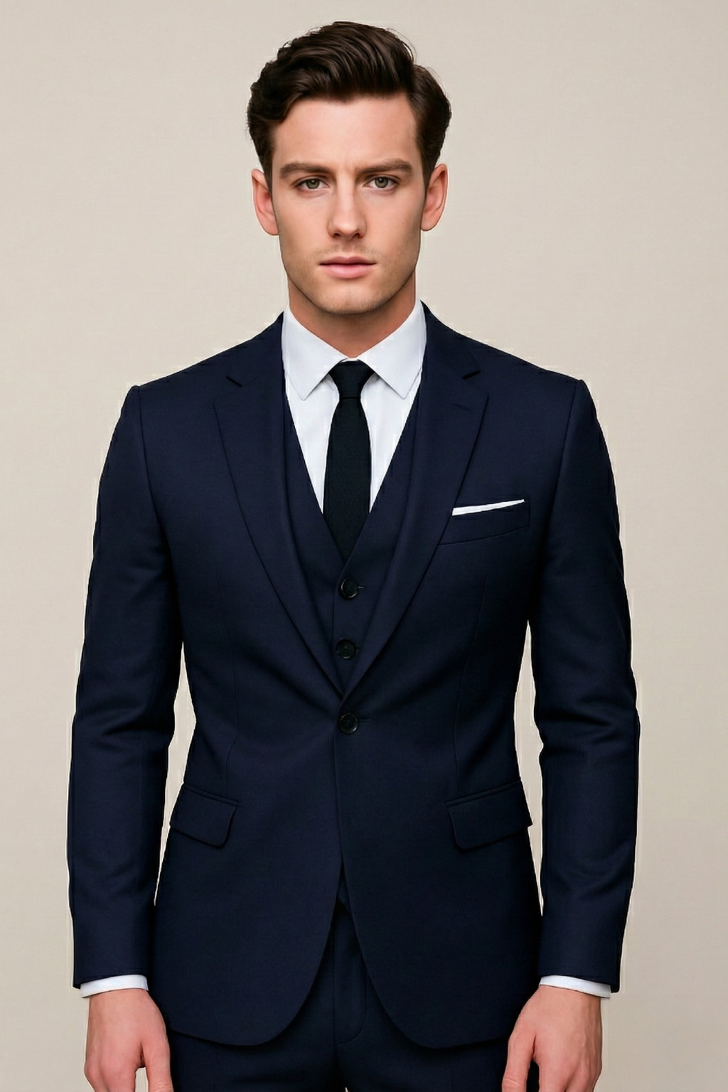 Men's Suit Three Piece Formal Jacket Vest Trousers Ideal for Weddings and Events