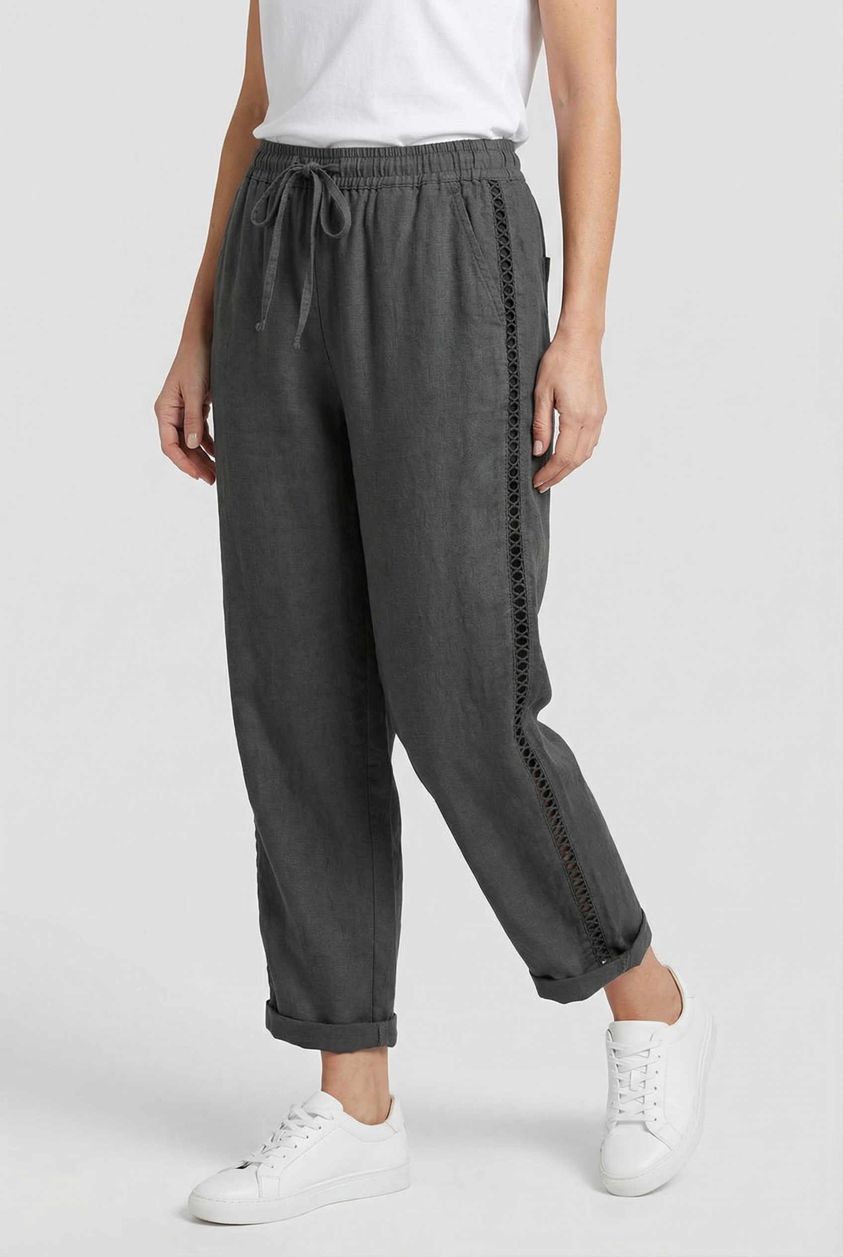 Women’s Drawstring Trousers Relaxed Fit Lightweight Fabric