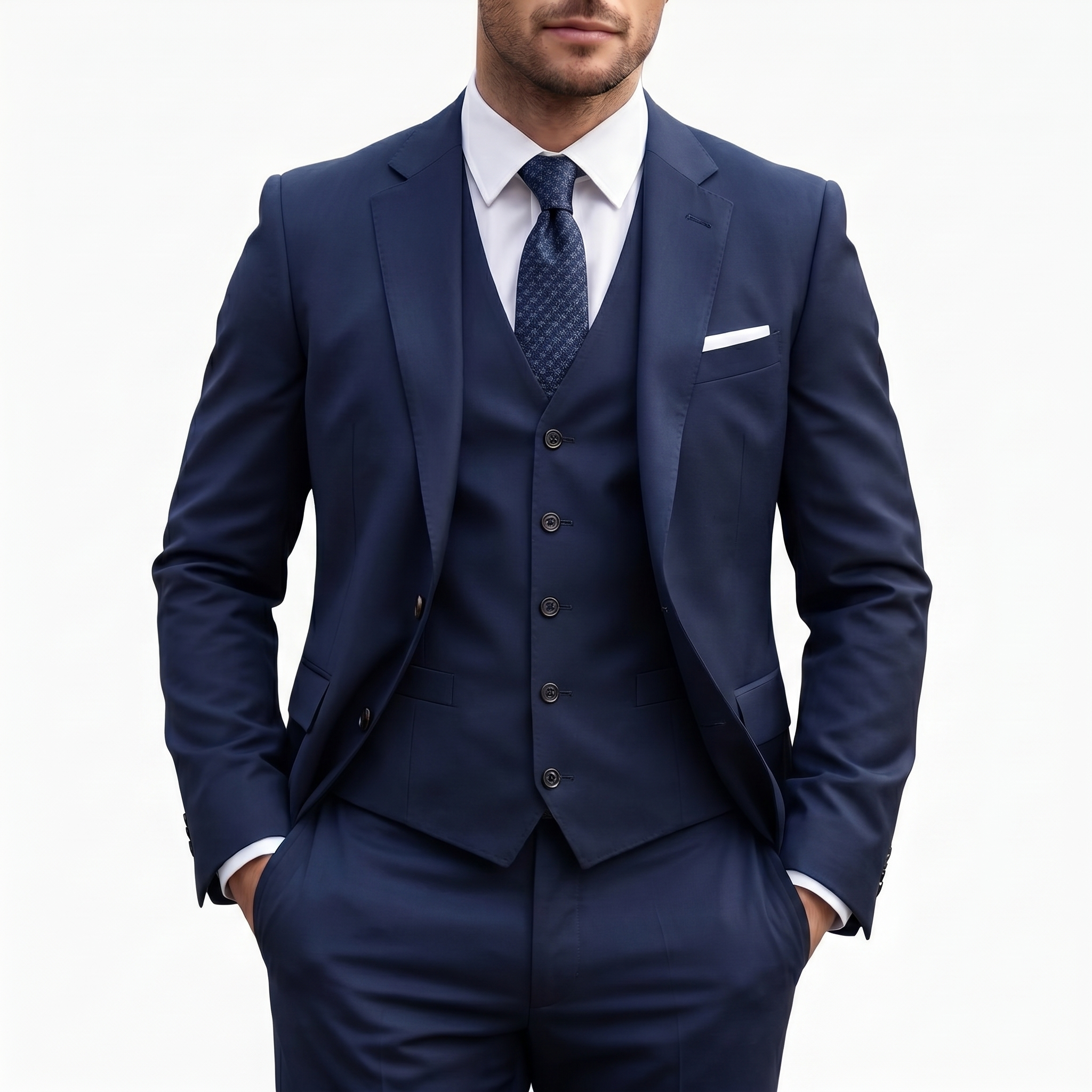 Corvane | Men’s Three-Piece Suit with classic tailored structure
