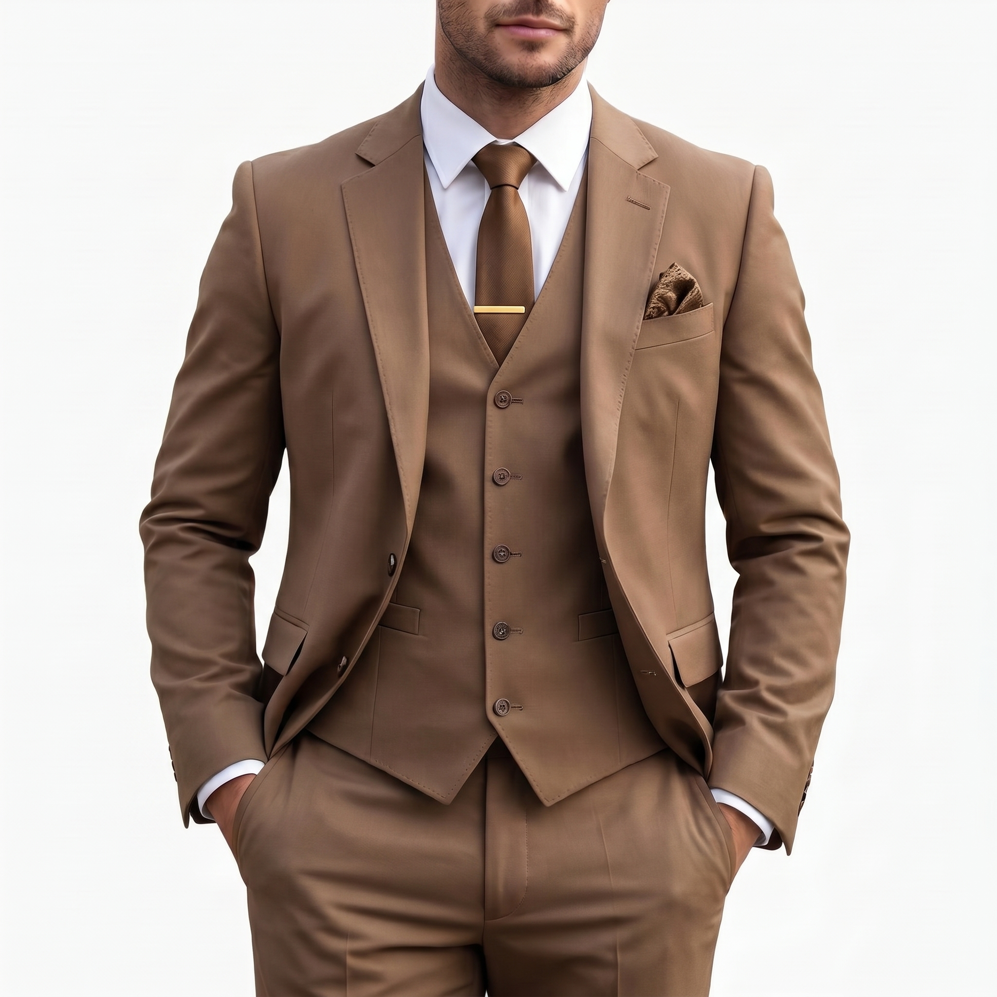 Corvane | Men’s Three-Piece Suit with classic tailored structure